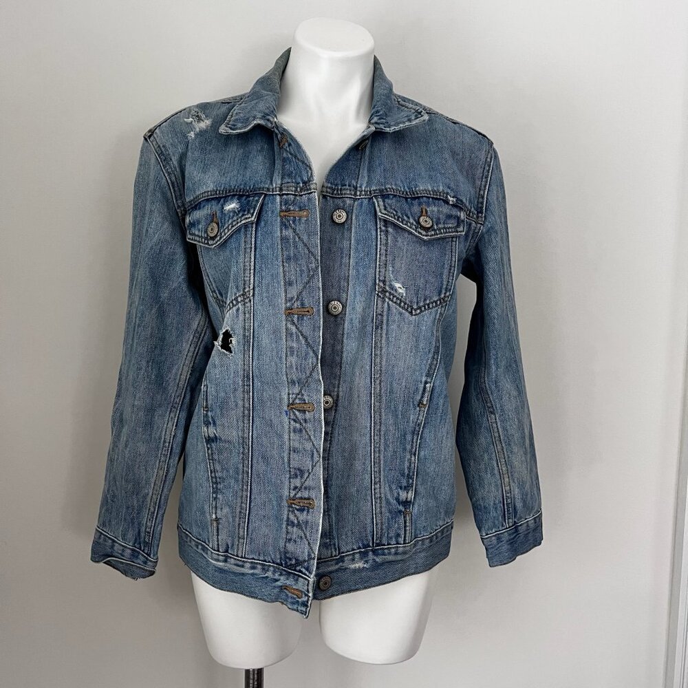 Old Navy Distressed Denim Jean Jacket